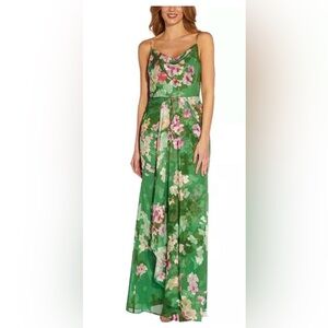 Green Floral Maxi Dress - Elegant Garden Print